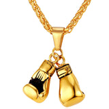 Golden Boxing Glove Pendant Charm Necklace