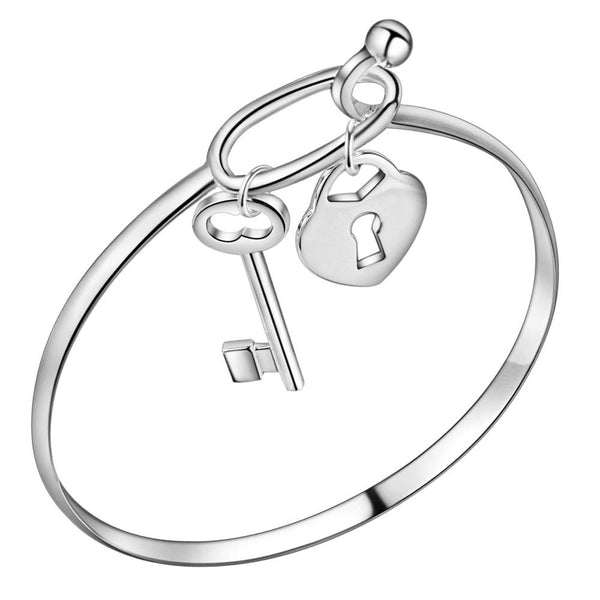 Bangles Charm Silver Key for Women