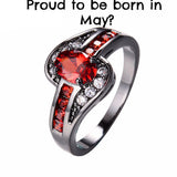 May Birthstone Garnet Ring