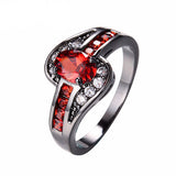 May Birthstone Garnet Ring