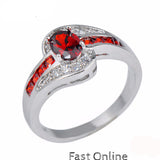 May Birthstone Garnet Ring