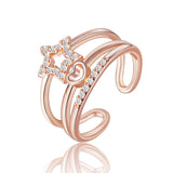 Star Heart Design Shiny Zircon