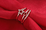 Star Heart Design Shiny Zircon